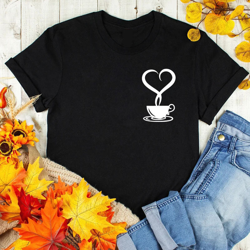 "Coffee Love" Casual Graphic Tee