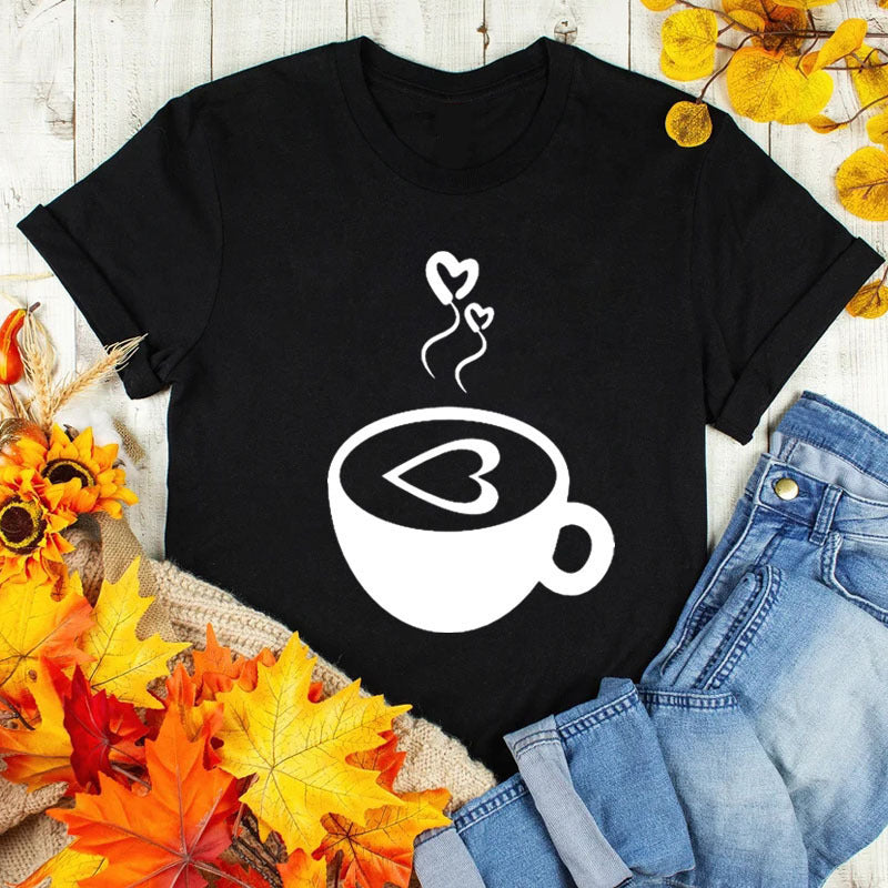 "Coffee Love" Casual Graphic Tee