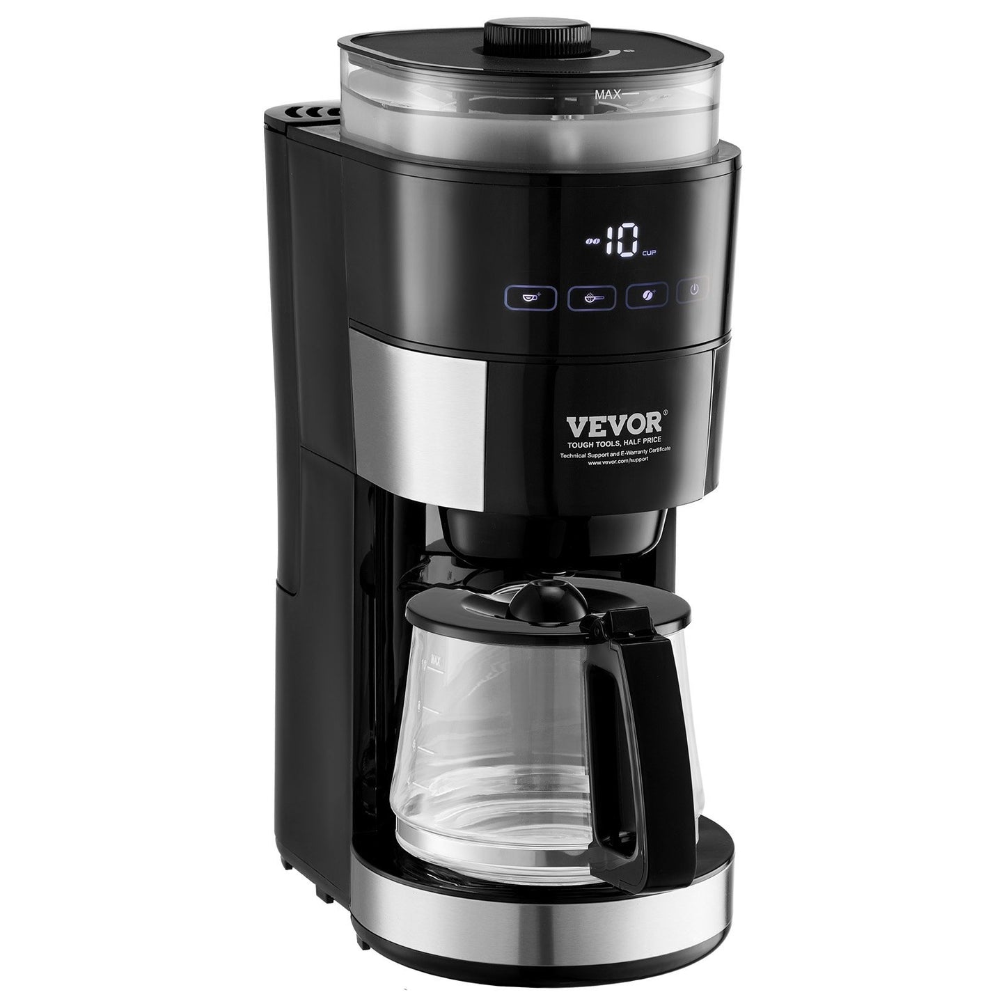10 Cup Drip Coffee Machine With 3 Brew Strength Control