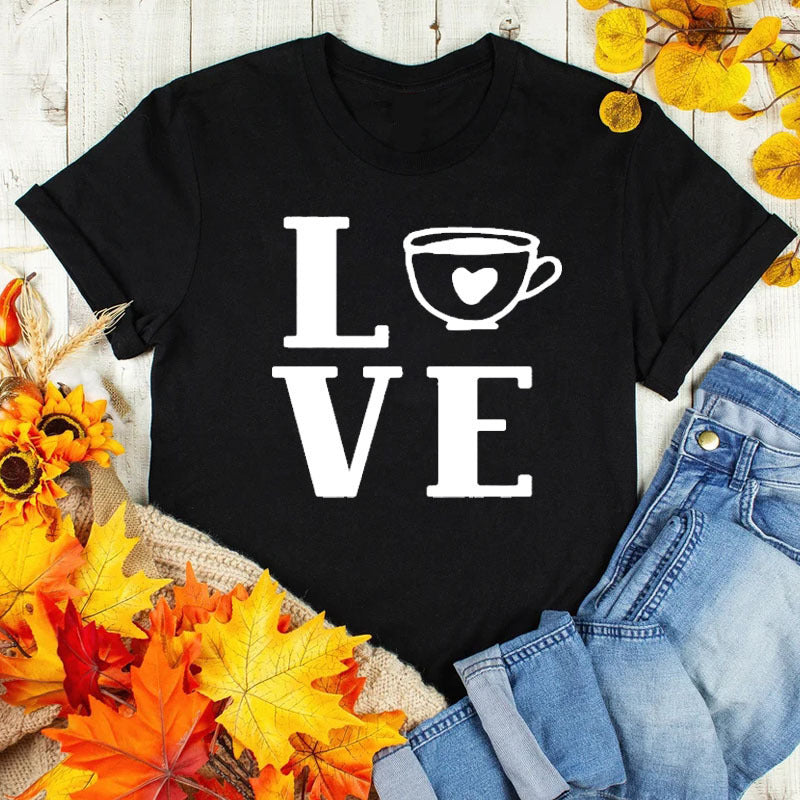 "Coffee Love" Casual Graphic Tee