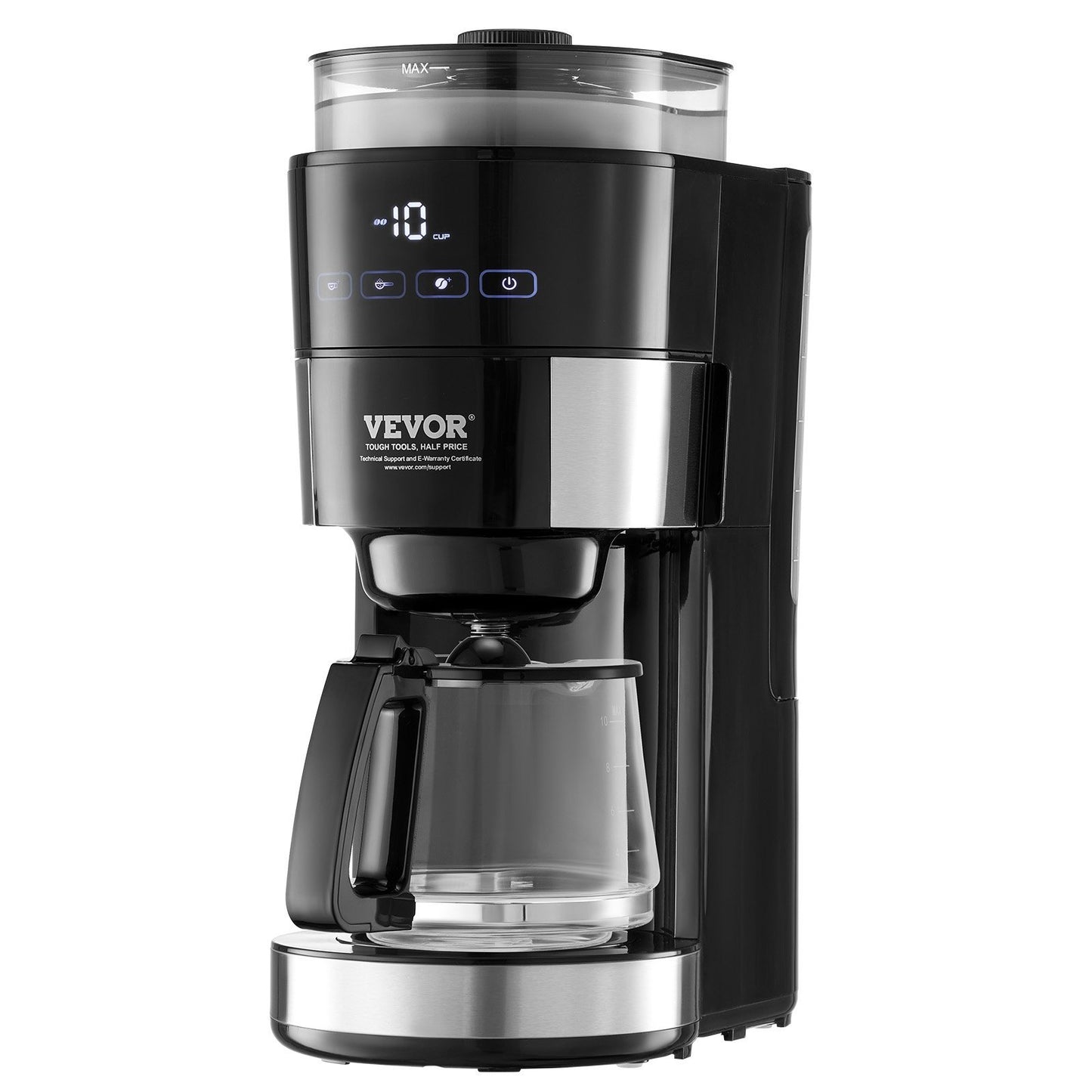 10 Cup Drip Coffee Machine With 3 Brew Strength Control