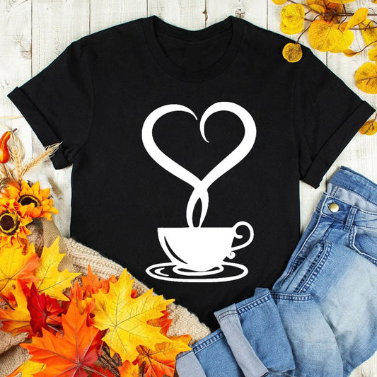 "Coffee Love" Casual Graphic Tee