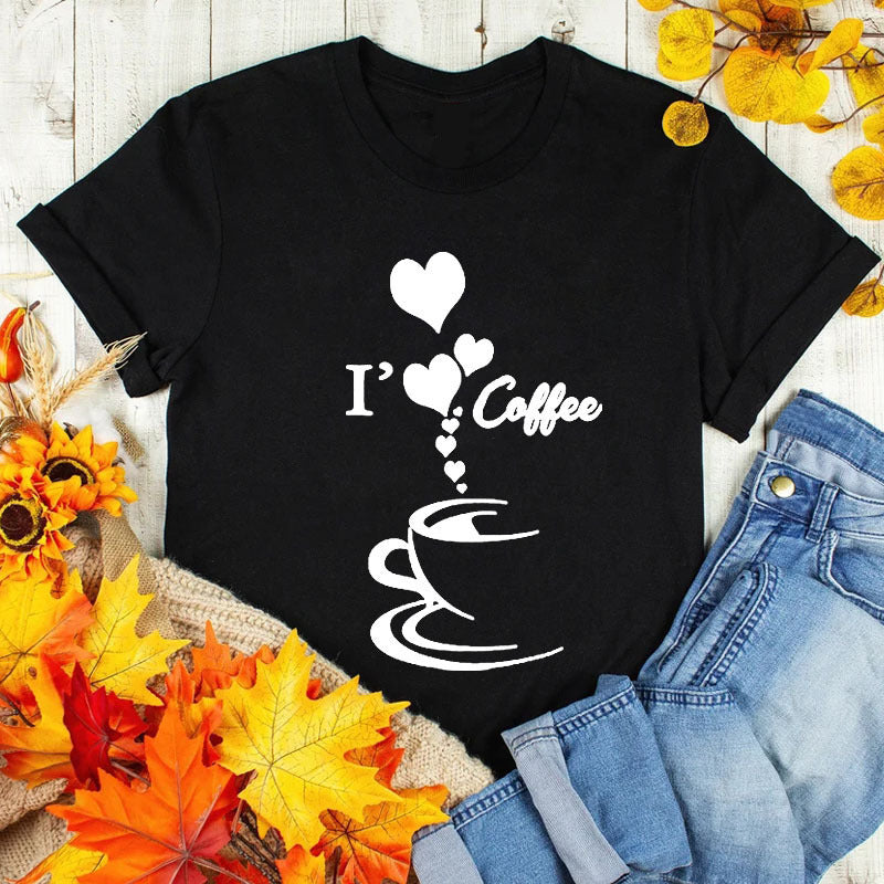 "Coffee Love" Casual Graphic Tee