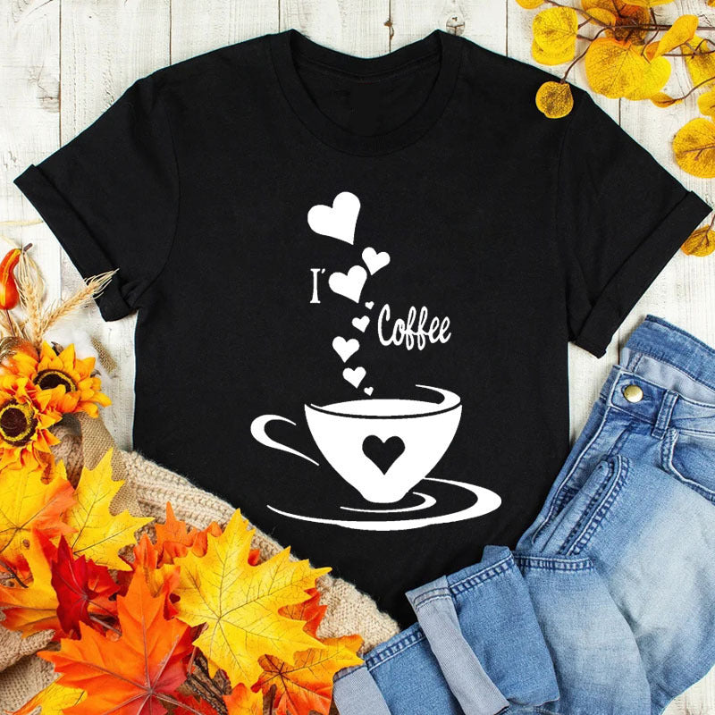 "Coffee Love" Casual Graphic Tee