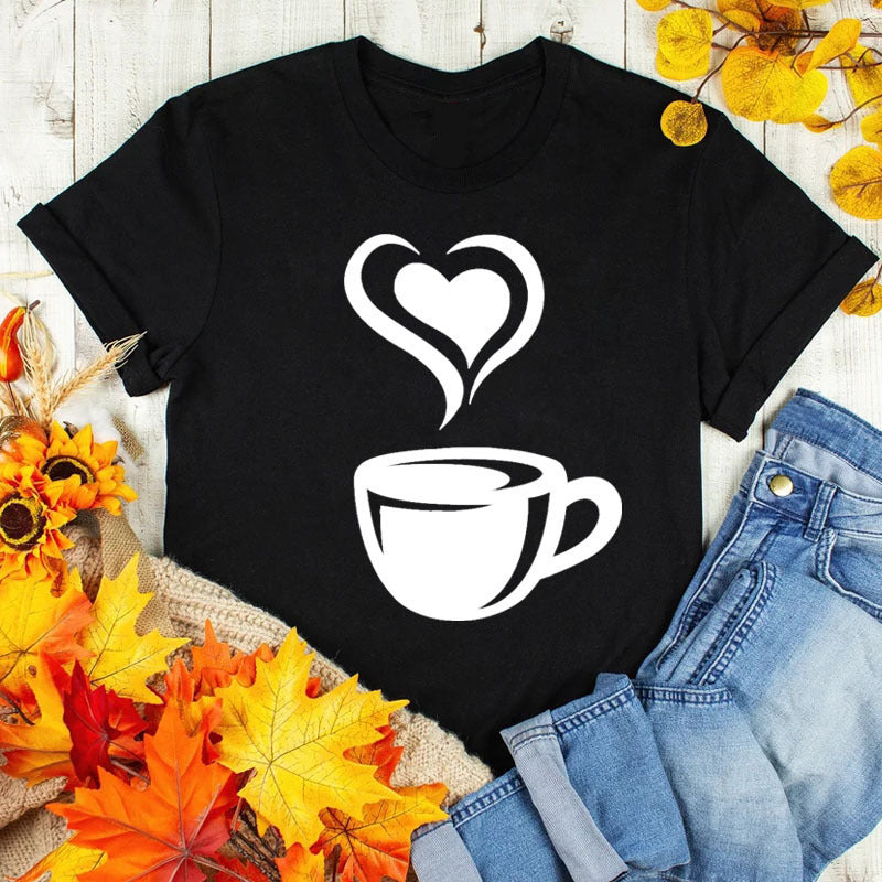 "Coffee Love" Casual Graphic Tee